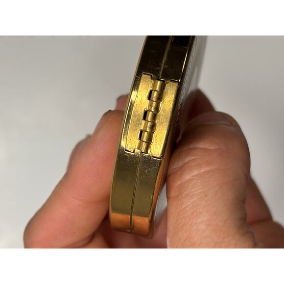 Vintage MCM Merle Norman Empty Powder Compact Boomerang Atomic Age Gold Tone - Picture 6 of 6